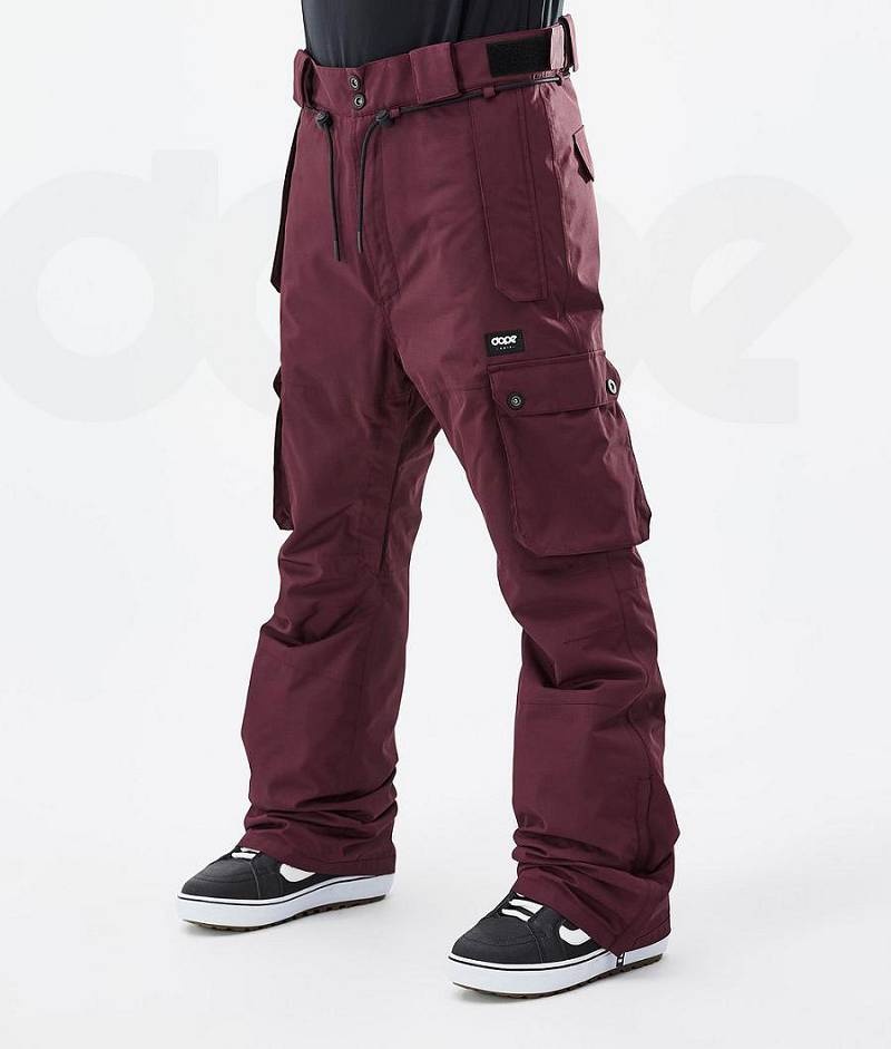 Burgundy Men\'s Dope Iconic Snowboard Pants | India_D1015