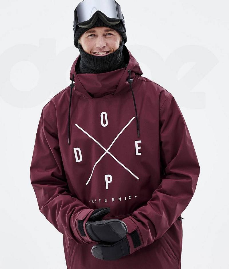 Burgundy Men's Dope Migoo Ski Jackets | India_D1018