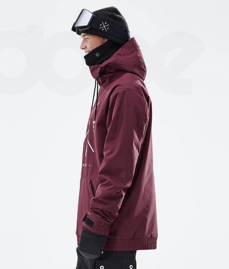 Burgundy Men's Dope Migoo Ski Jackets | India_D1018