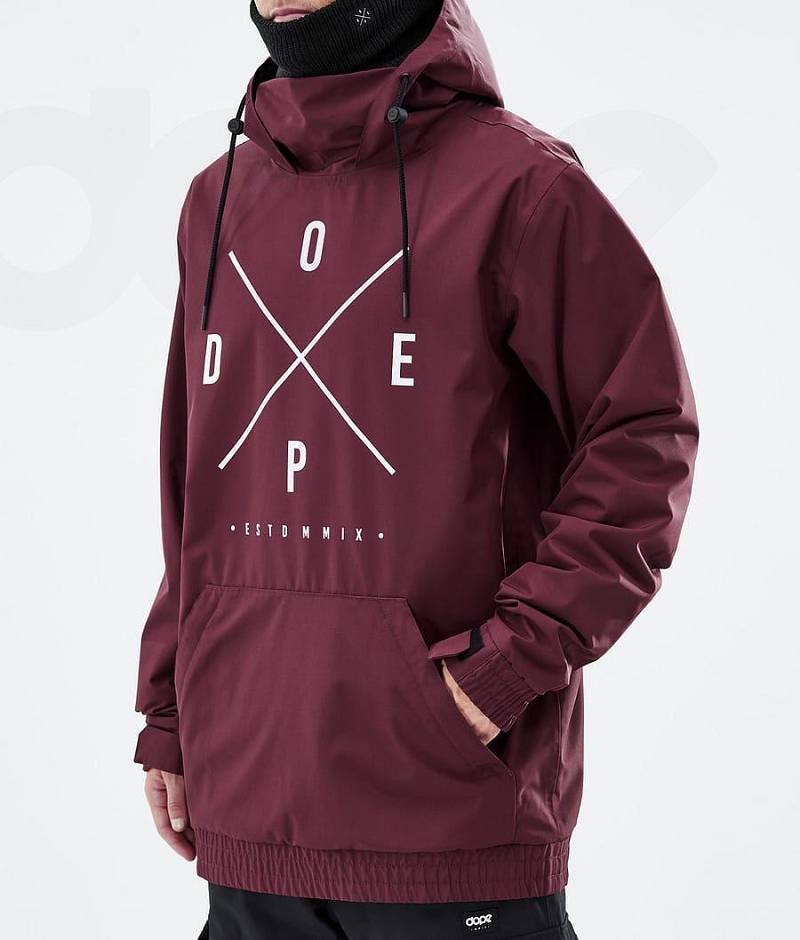 Burgundy Men's Dope Migoo Ski Jackets | India_D1018