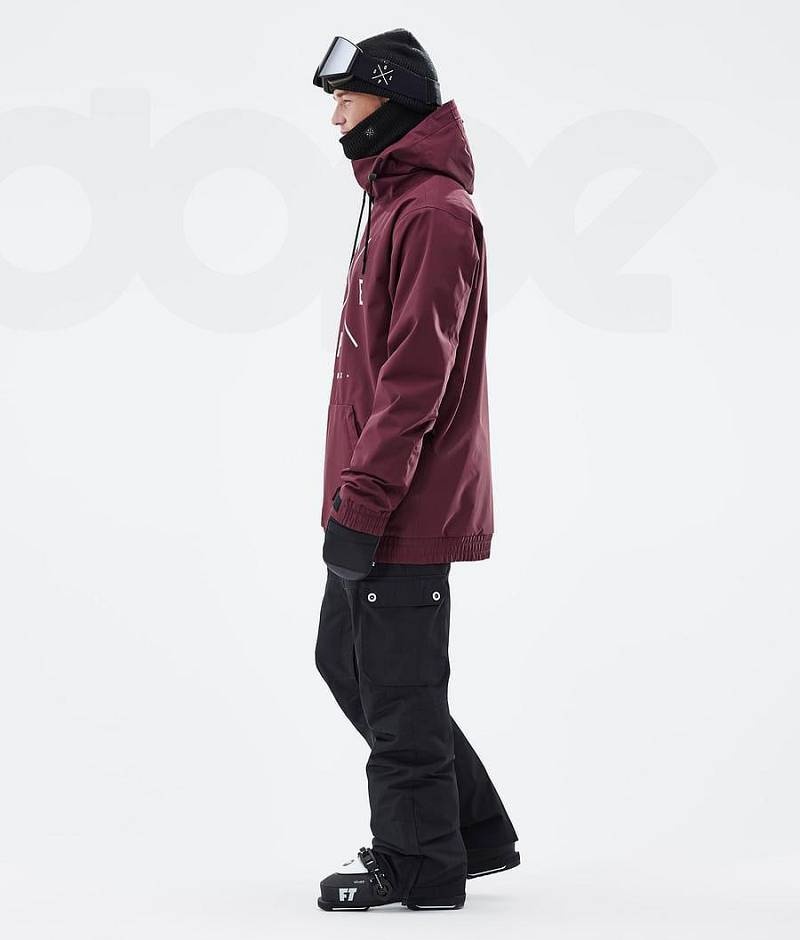 Burgundy Men's Dope Migoo Ski Jackets | India_D1018