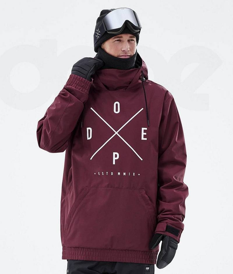 Burgundy Men\'s Dope Migoo Ski Jackets | India_D1018