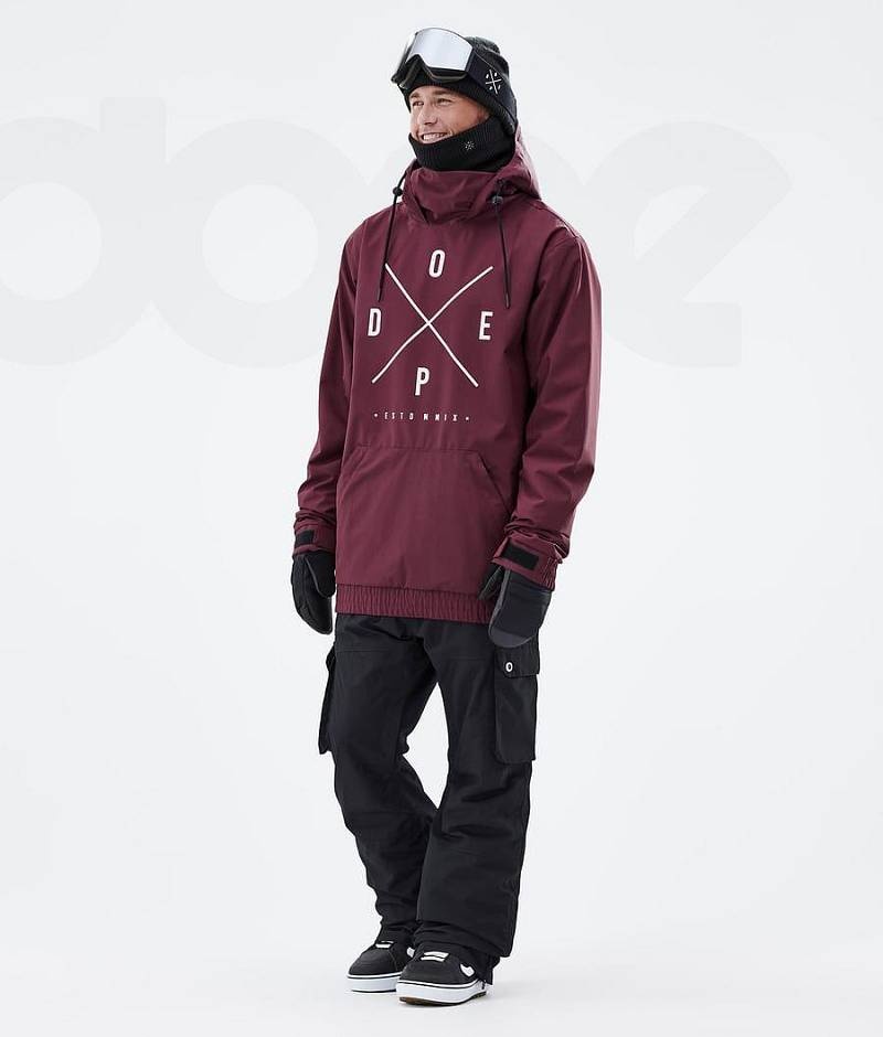 Burgundy Men's Dope Migoo Snowboard Jackets | India_D1740