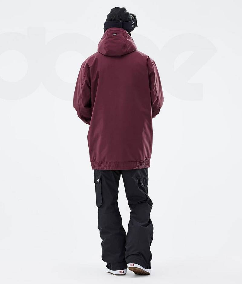 Burgundy Men's Dope Migoo Snowboard Jackets | India_D1740