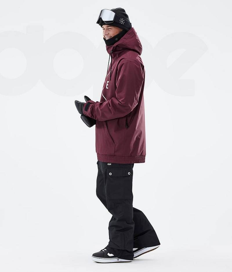 Burgundy Men's Dope Migoo Snowboard Jackets | India_D1740