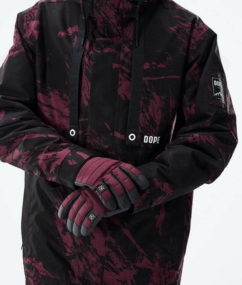 Burgundy Men's Dope Mojo Ski Jackets | India_D1613