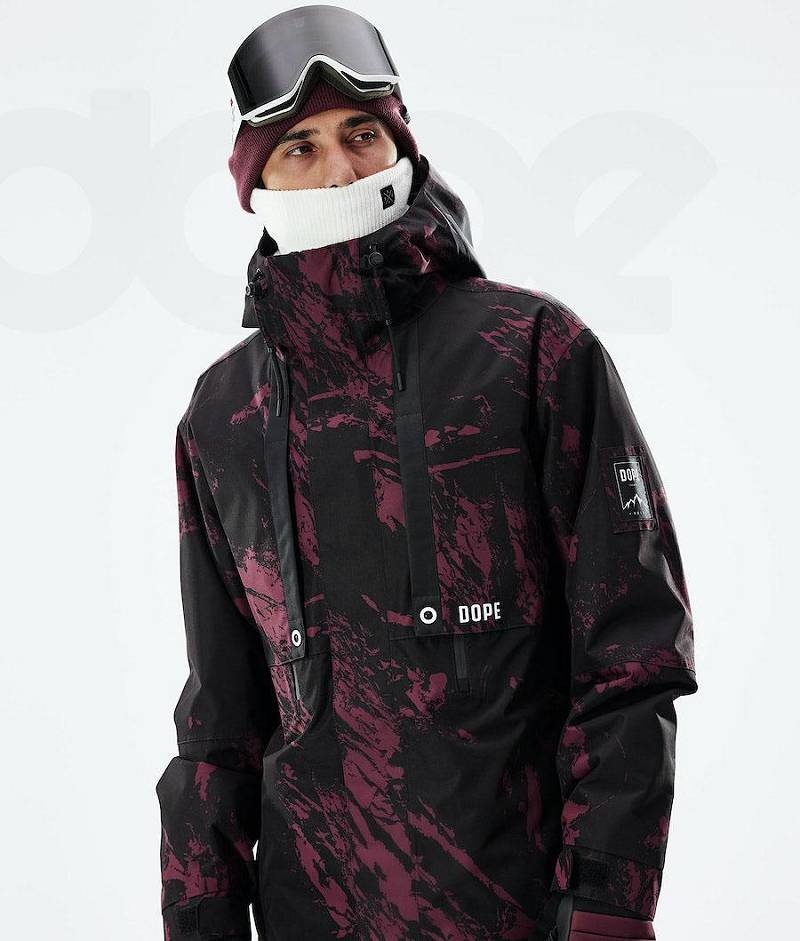 Burgundy Men's Dope Mojo Ski Jackets | India_D1613