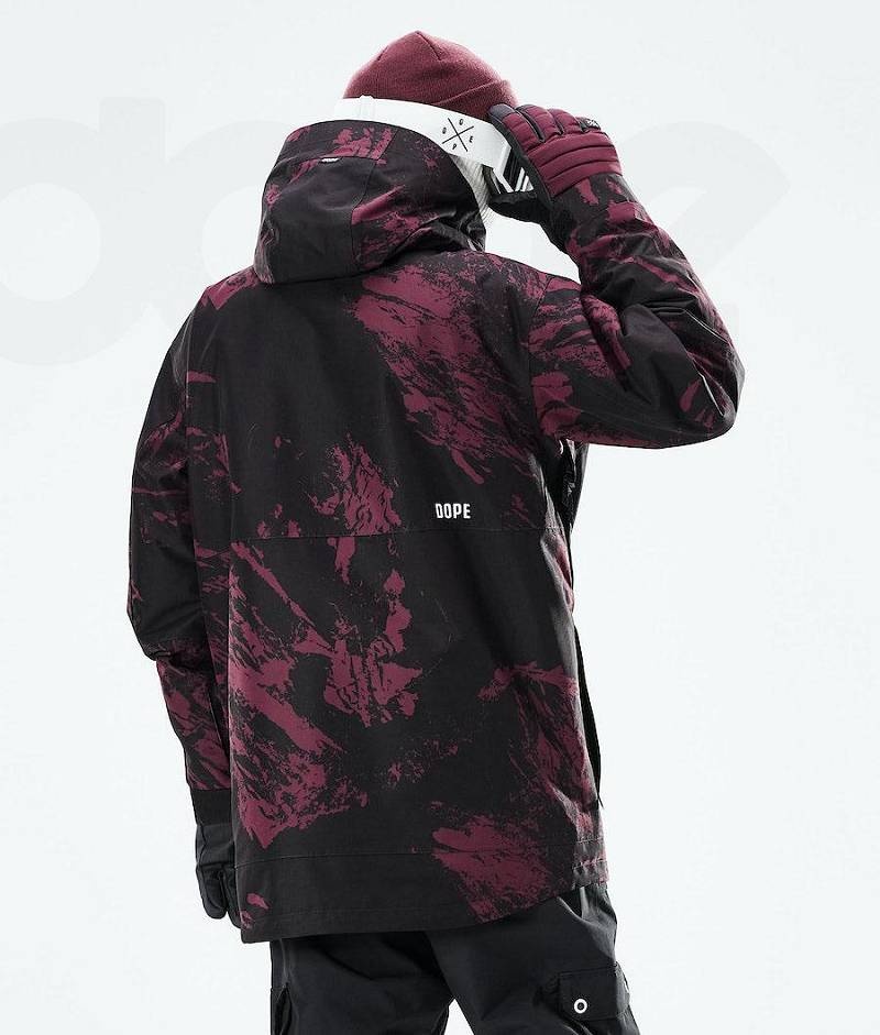 Burgundy Men's Dope Mojo Ski Jackets | India_D1613