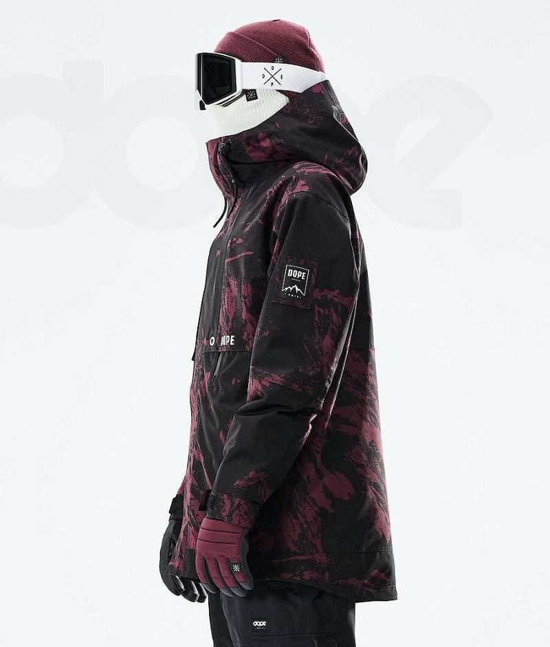 Burgundy Men's Dope Mojo Ski Jackets | India_D1613