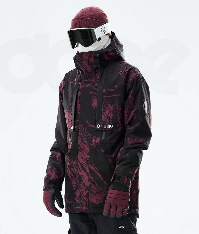 Burgundy Men\'s Dope Mojo Ski Jackets | India_D1613