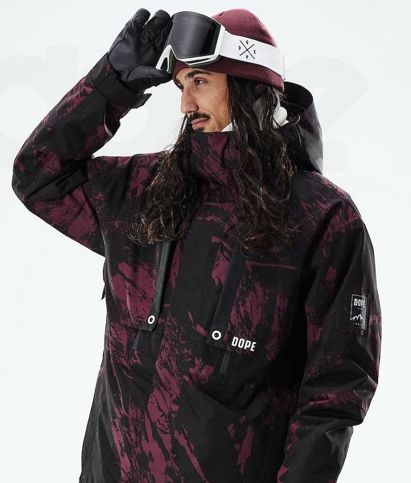 Burgundy Men's Dope Mojo Snowboard Jackets | India_D2258