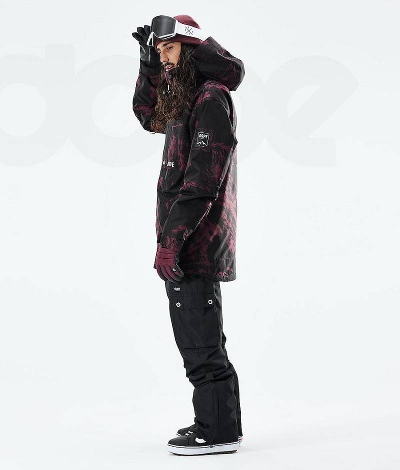 Burgundy Men's Dope Mojo Snowboard Jackets | India_D2258