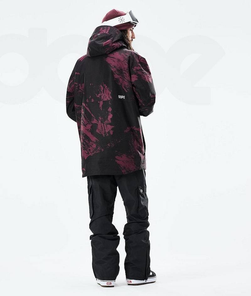 Burgundy Men's Dope Mojo Snowboard Jackets | India_D2258