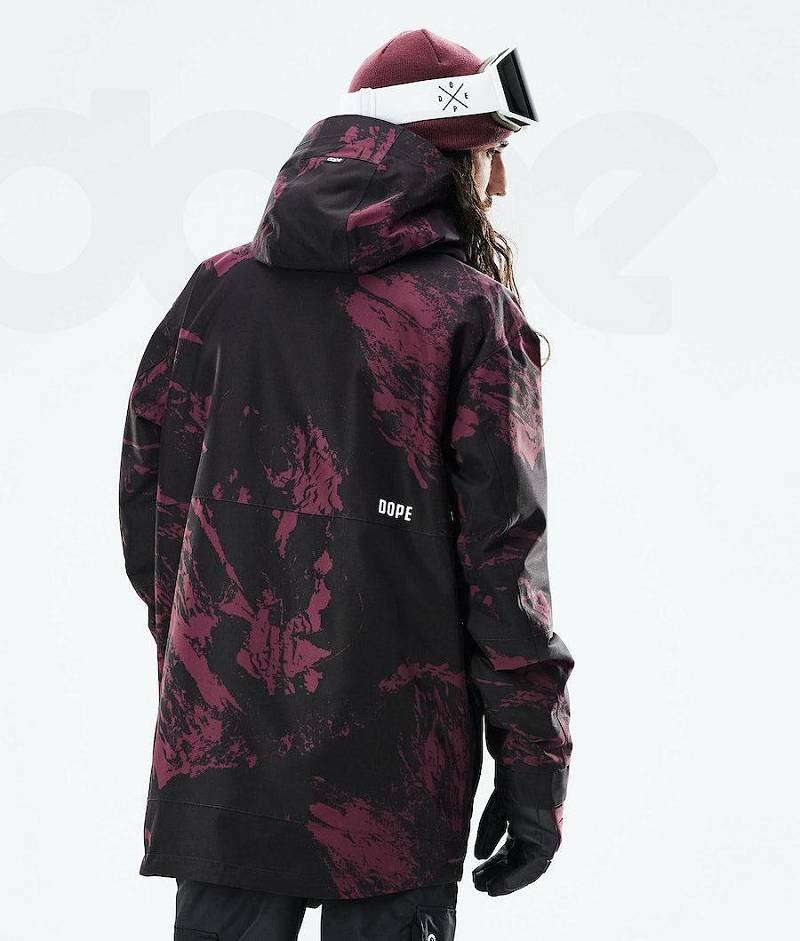 Burgundy Men's Dope Mojo Snowboard Jackets | India_D2258