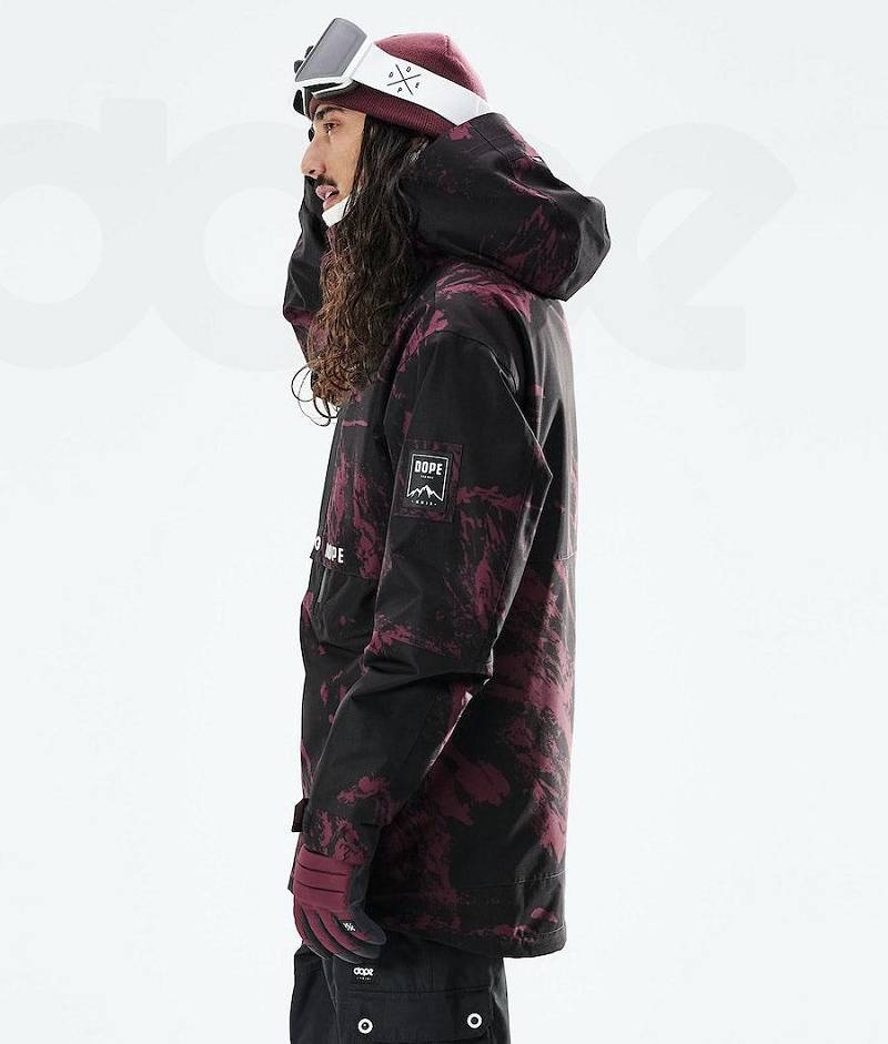 Burgundy Men's Dope Mojo Snowboard Jackets | India_D2258