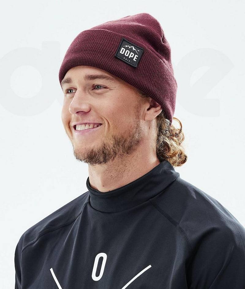 Burgundy Men's Dope Paradise Beanies | India_D1859