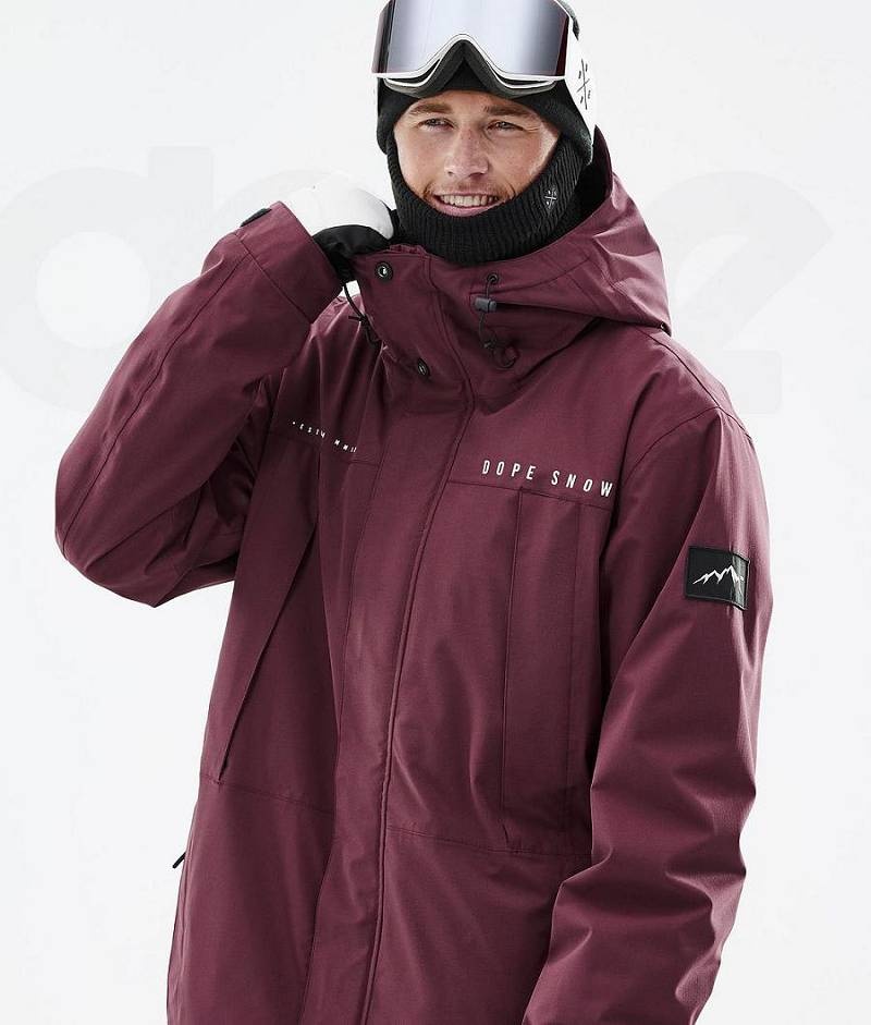 Burgundy Men's Dope Ranger Ski Jackets | India_D1132