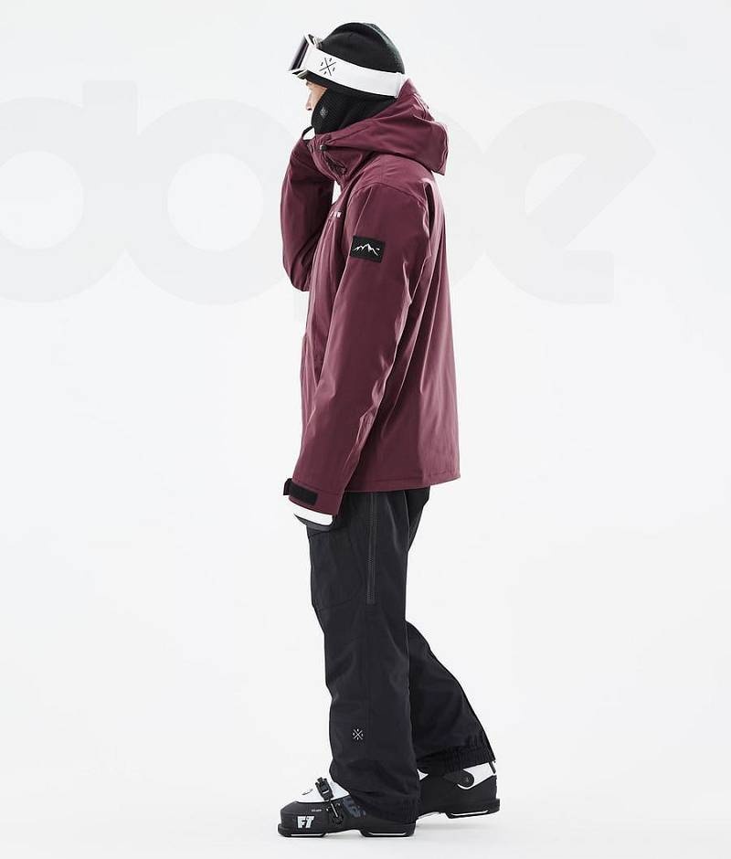 Burgundy Men's Dope Ranger Ski Jackets | India_D1132