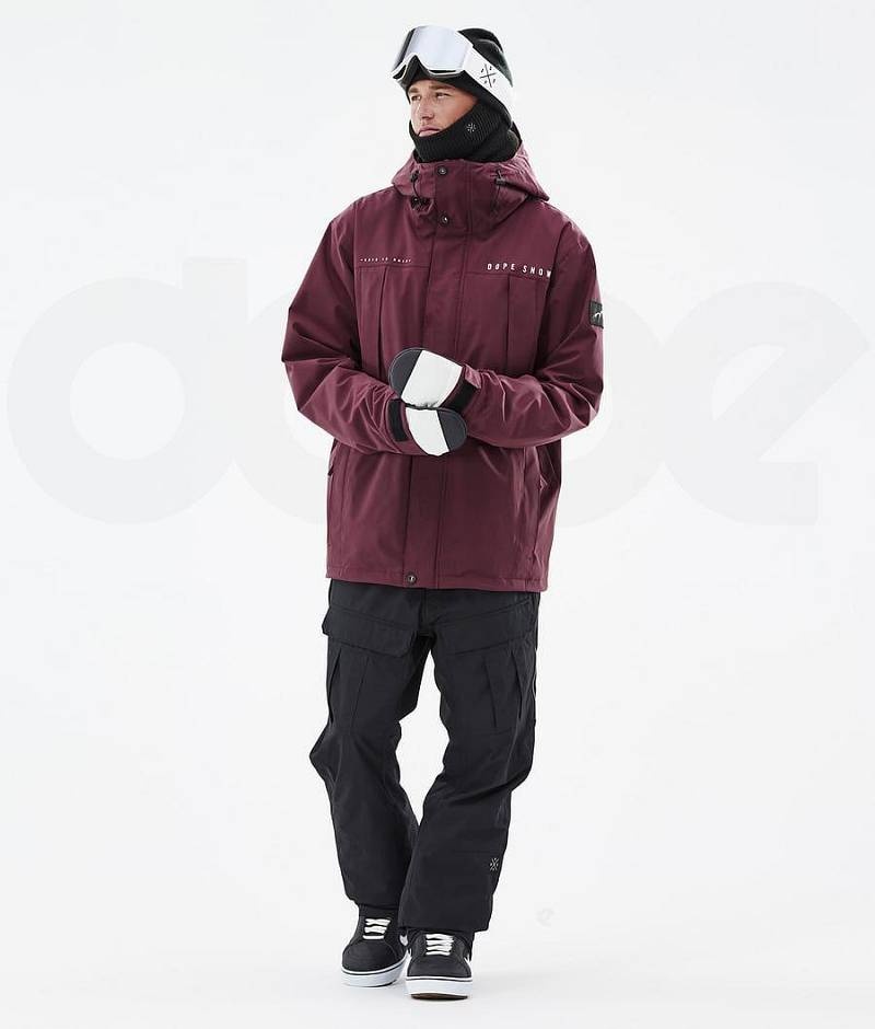 Burgundy Men's Dope Ranger Snowboard Jackets | India_D2083