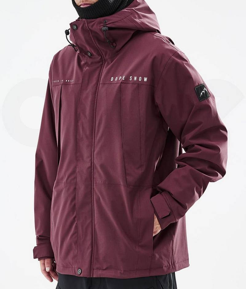 Burgundy Men's Dope Ranger Snowboard Jackets | India_D2083