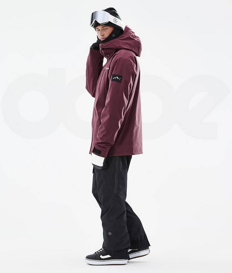 Burgundy Men's Dope Ranger Snowboard Jackets | India_D2083