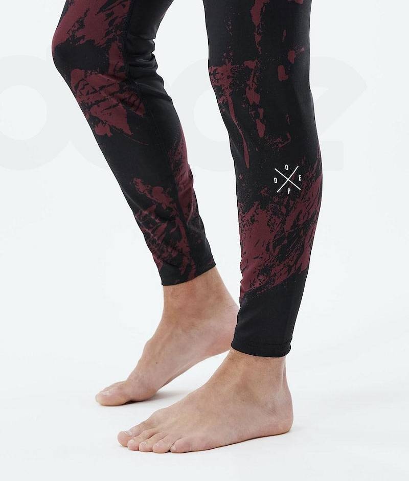 Burgundy Men's Dope Snuggle Base Layer Pants | India_D2438