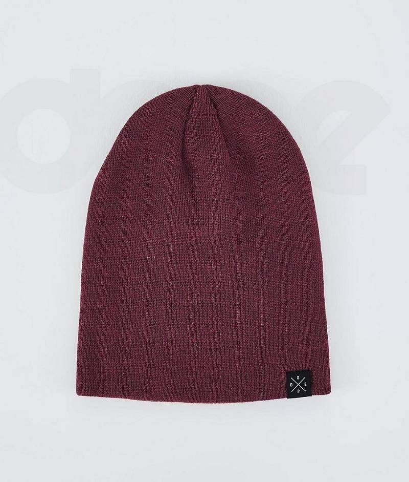 Burgundy Men's Dope Solitude Beanies | India_D1021