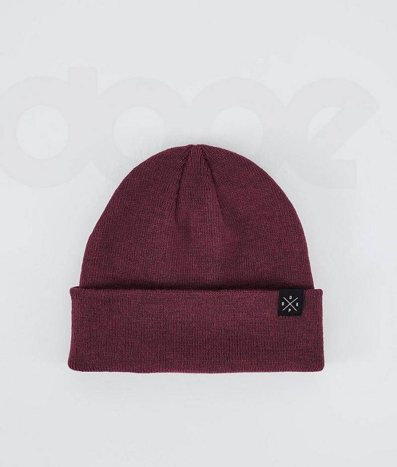 Burgundy Men\'s Dope Solitude Beanies | India_D1021