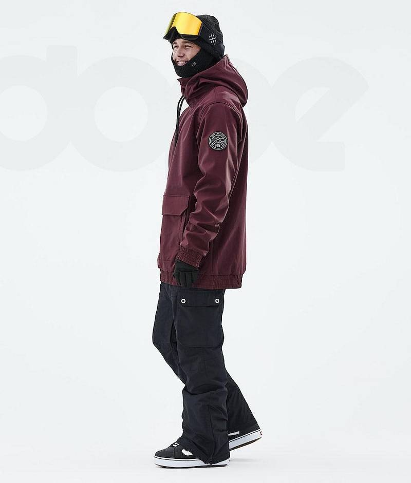 Burgundy Men's Dope Wylie Snowboard Jackets | India_D2429