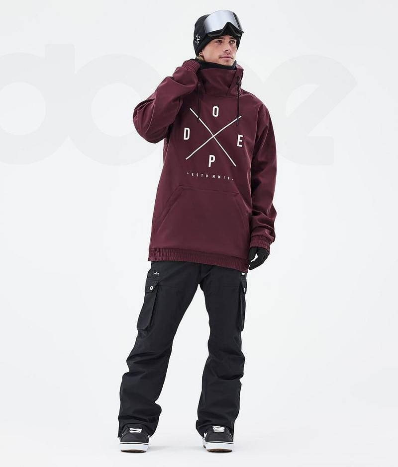 Burgundy Men's Dope Yeti Snowboard Jackets | India_D1626