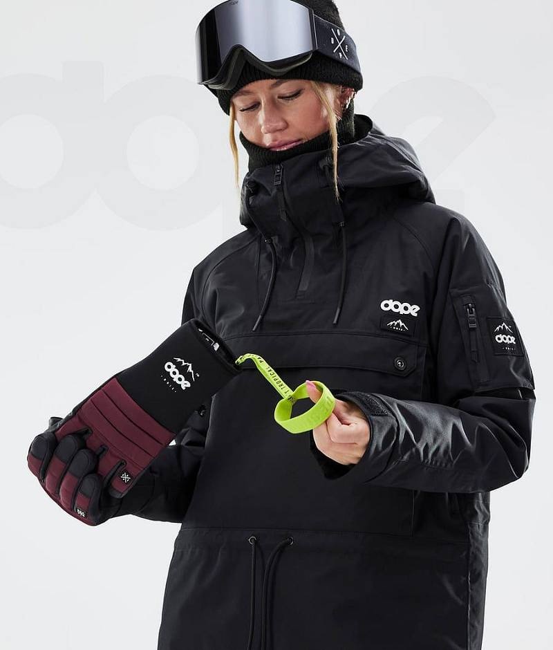 Burgundy Women's Dope Ace Snowboard Gloves | India_D2396