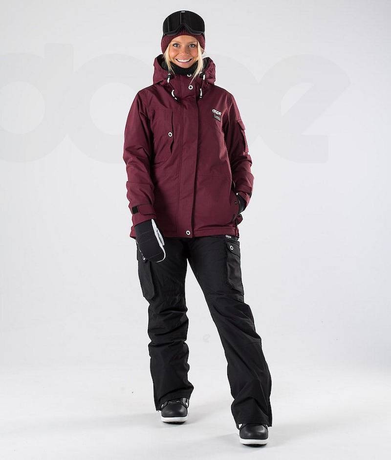 Burgundy Women's Dope Adept W 2019 Snowboard Jackets | India_D1751