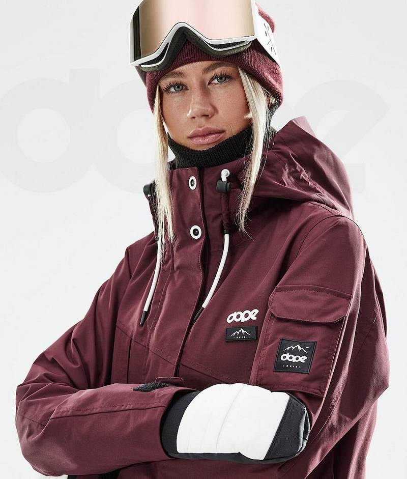 Burgundy Women's Dope Adept W 2021 Ski Jackets | India_D1151