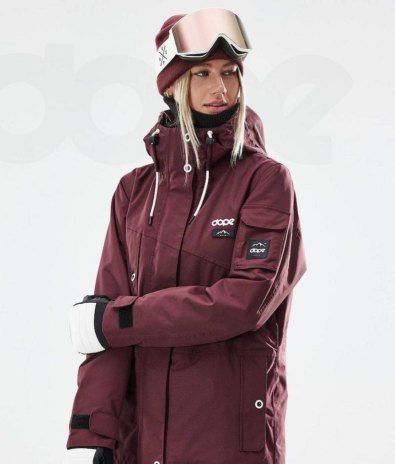 Burgundy Women's Dope Adept W 2021 Ski Jackets | India_D1151