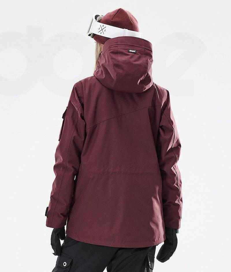 Burgundy Women's Dope Adept W 2021 Ski Jackets | India_D1151