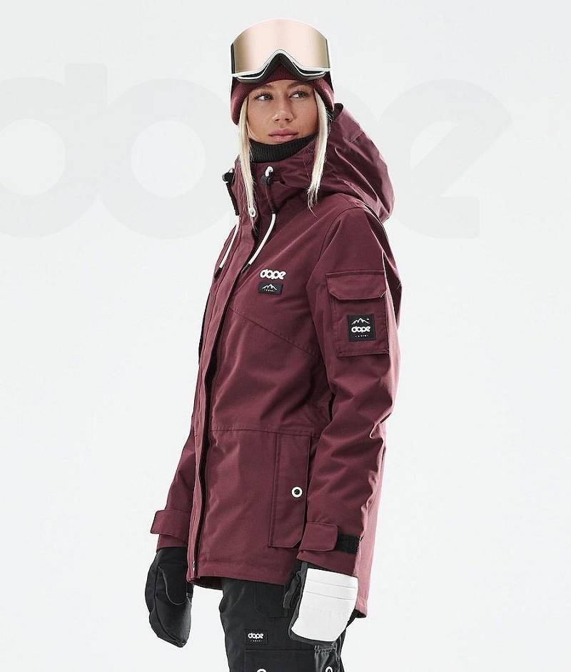 Burgundy Women's Dope Adept W 2021 Ski Jackets | India_D1151