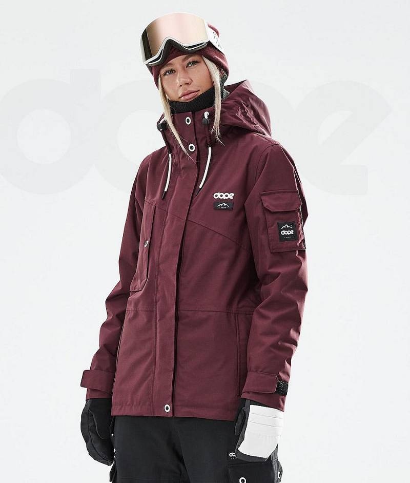 Burgundy Women\'s Dope Adept W 2021 Ski Jackets | India_D1151