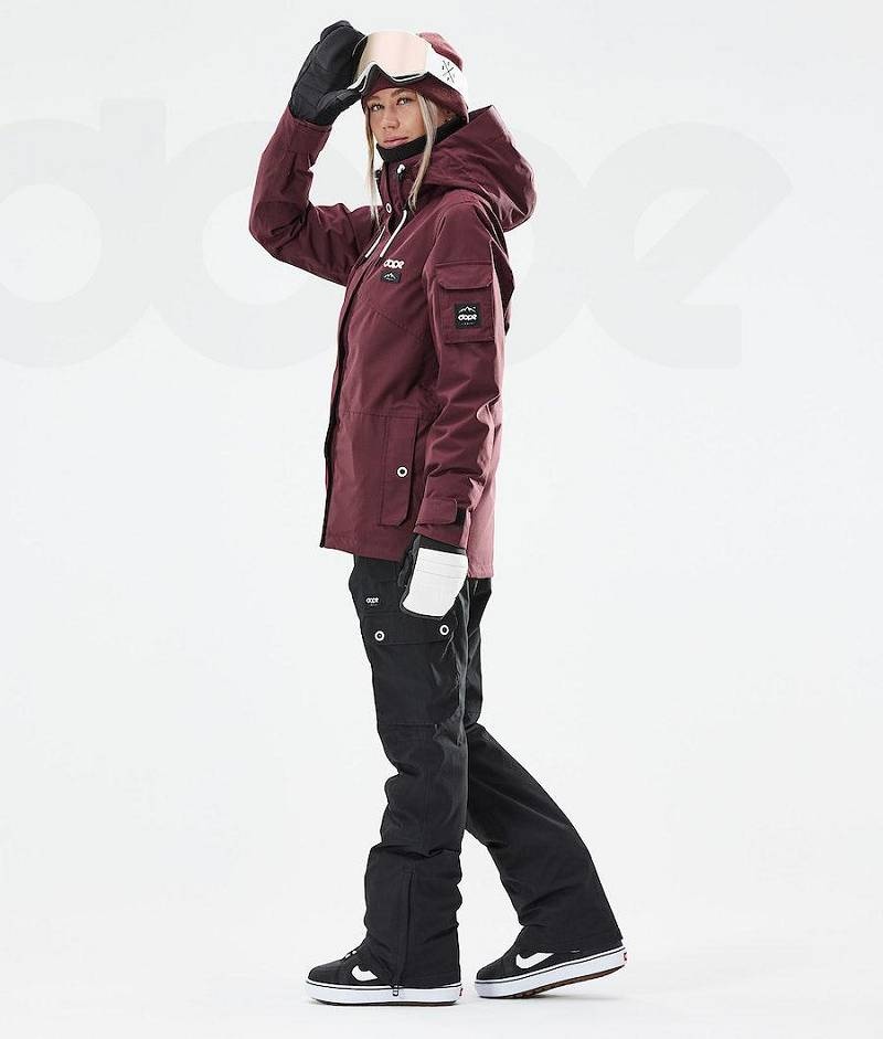 Burgundy Women's Dope Adept W 2021 Snowboard Jackets | India_D1655