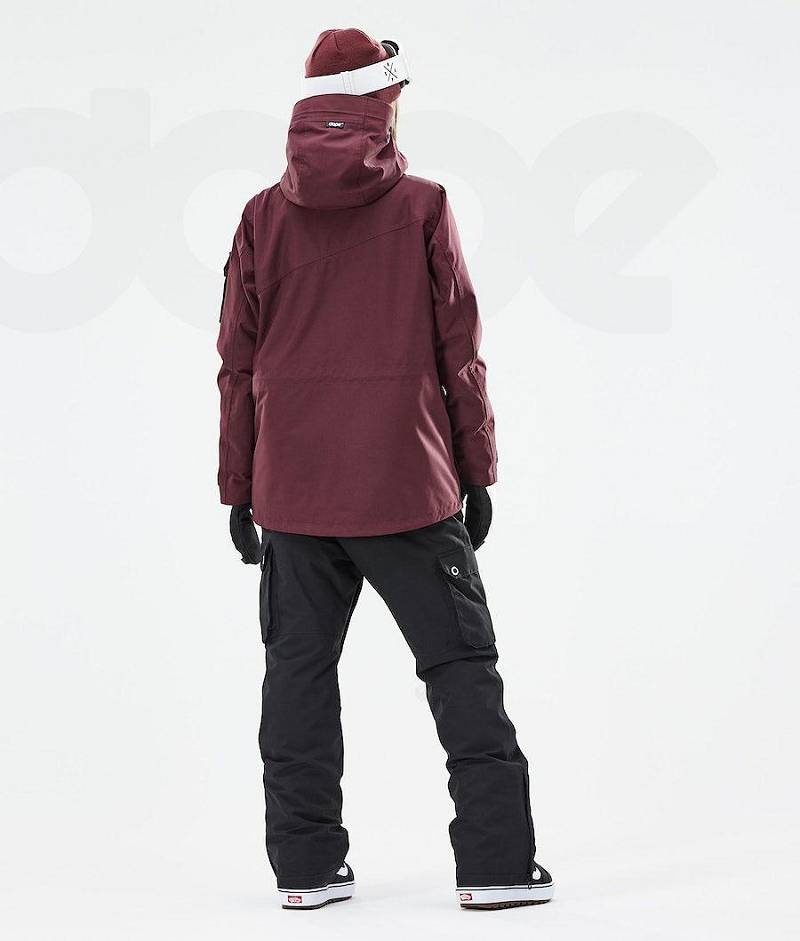 Burgundy Women's Dope Adept W 2021 Snowboard Jackets | India_D1655