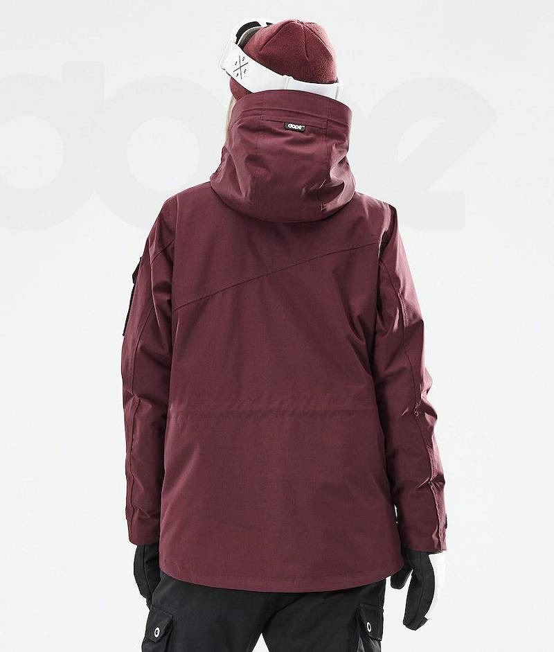 Burgundy Women's Dope Adept W 2021 Snowboard Jackets | India_D1655