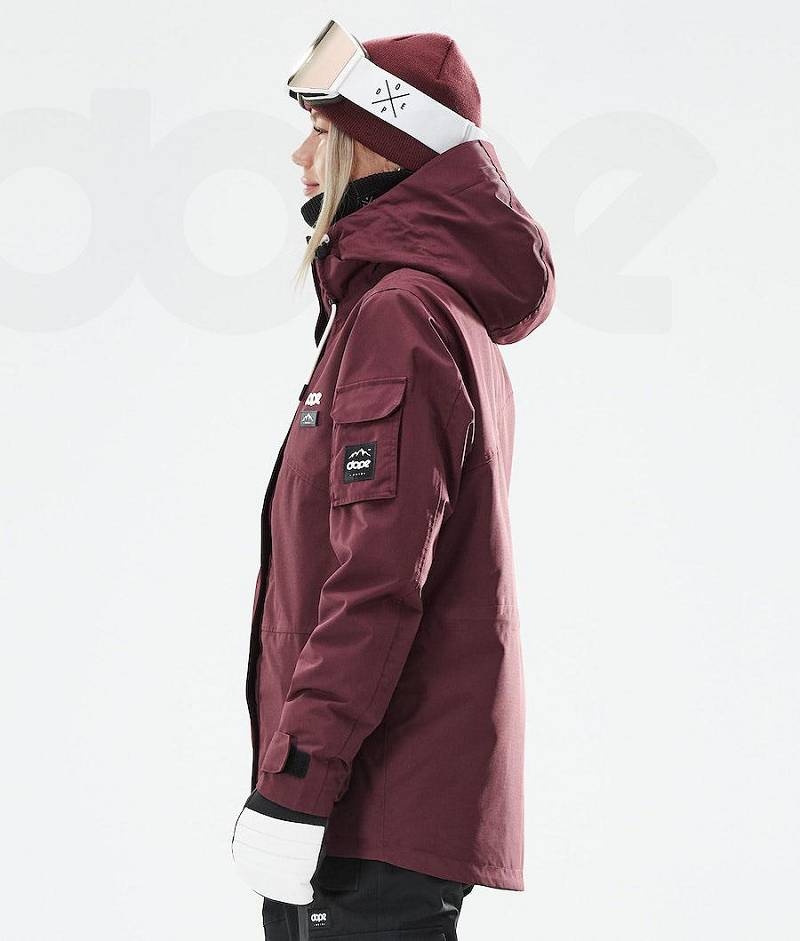 Burgundy Women's Dope Adept W 2021 Snowboard Jackets | India_D1655