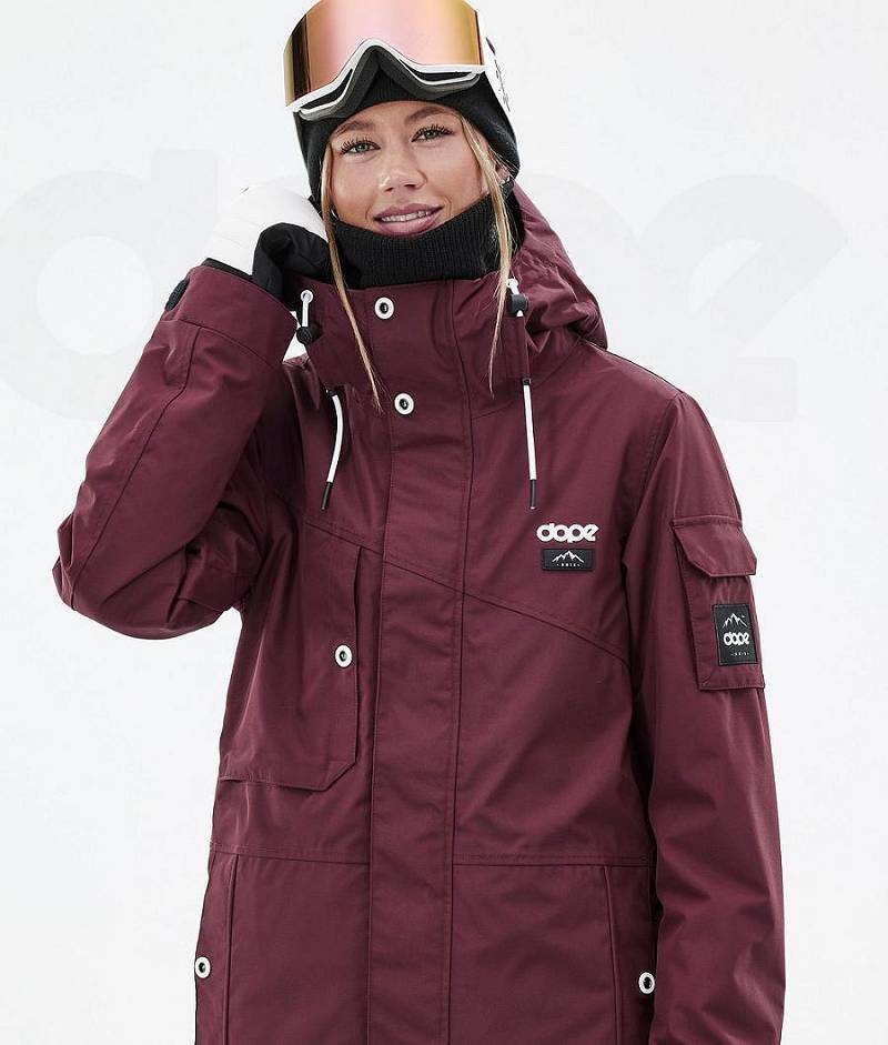 Burgundy Women's Dope Adept W Ski Jackets | India_D1699