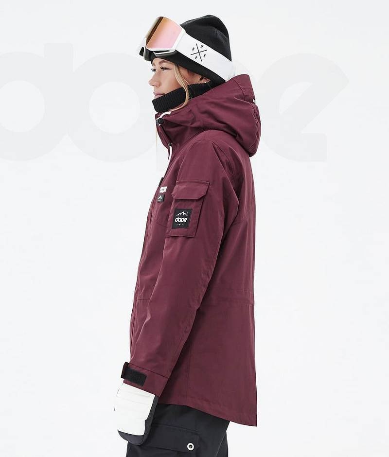 Burgundy Women's Dope Adept W Ski Jackets | India_D1699