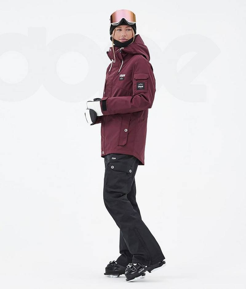 Burgundy Women's Dope Adept W Ski Jackets | India_D1699