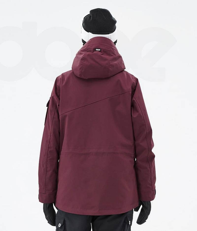 Burgundy Women's Dope Adept W Ski Jackets | India_D1699