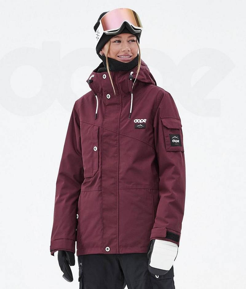 Burgundy Women\'s Dope Adept W Ski Jackets | India_D1699