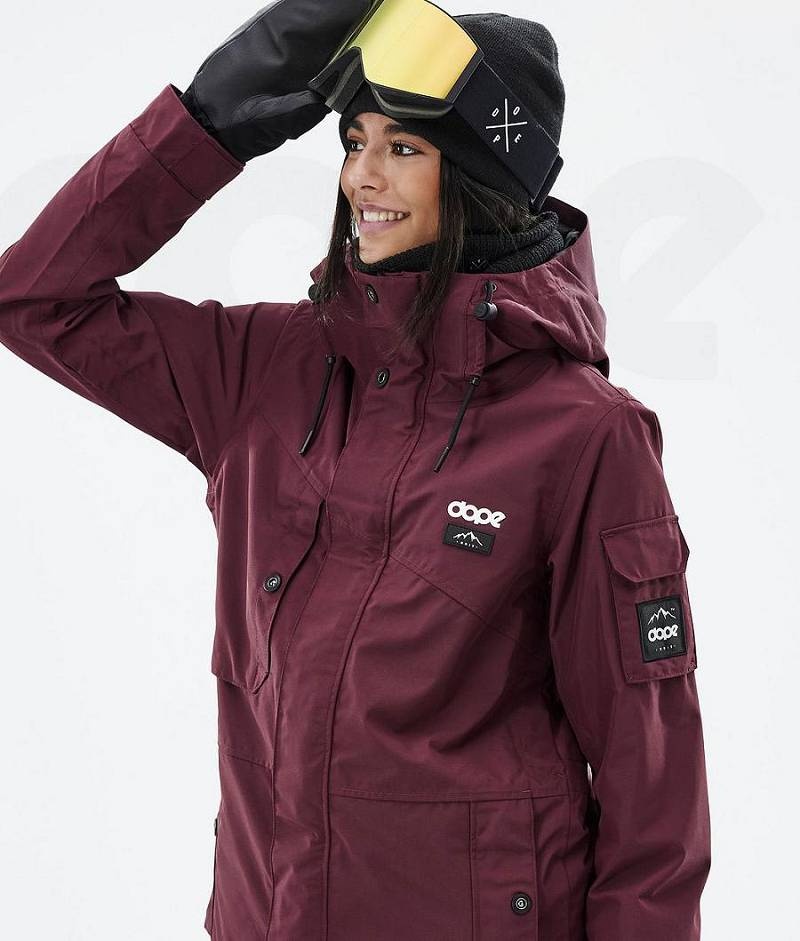 Burgundy Women's Dope Adept W Ski Jackets | India_D1710