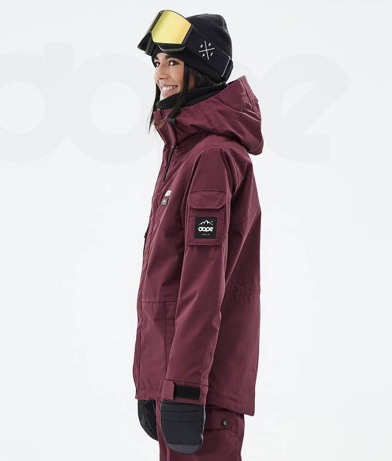 Burgundy Women's Dope Adept W Ski Jackets | India_D1710