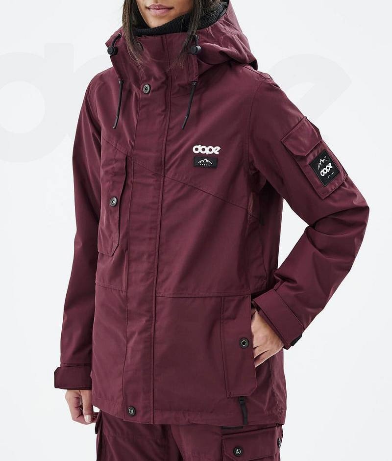 Burgundy Women's Dope Adept W Ski Jackets | India_D1710