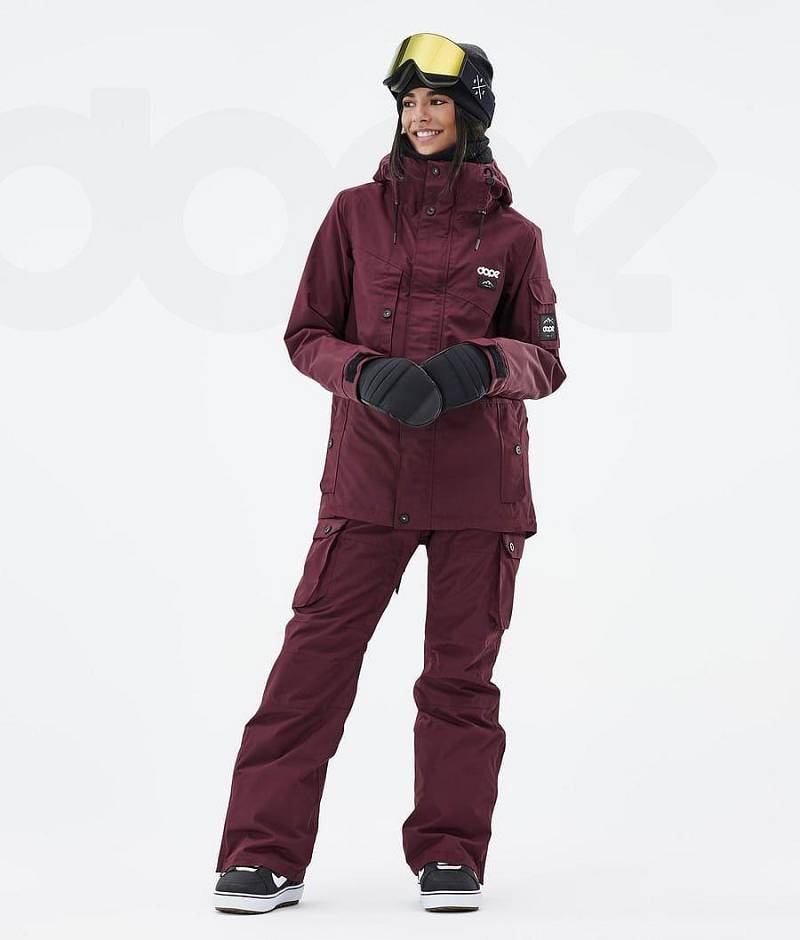 Burgundy Women's Dope Adept W Snowboard Jackets | India_D1784